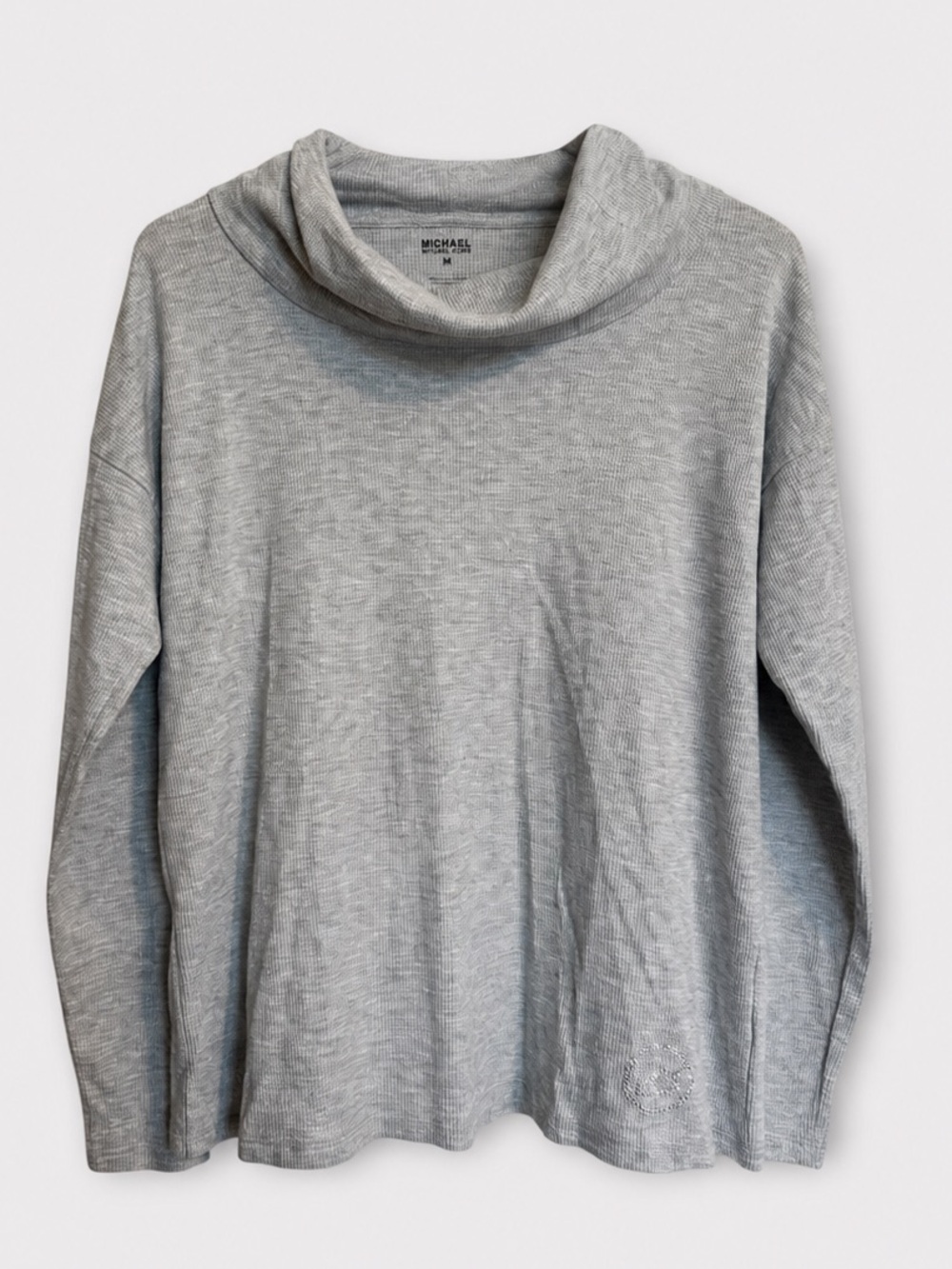 MICHAEL Michael Kors Gray Cowl Neck Lightweight Knit Top Size M